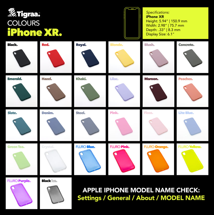 iPhone XR Cases, Available colours swatch - Tigraa