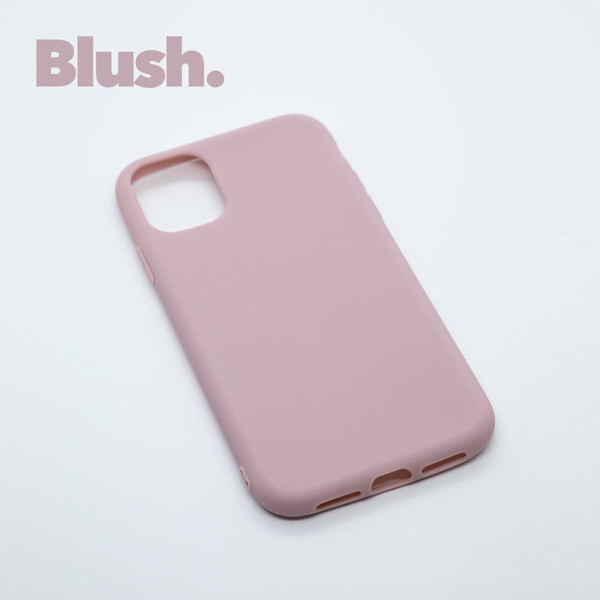 iPhone 11 PRO Blush case with a matte finish, designed with precise cutouts for easy access to buttons and ports.