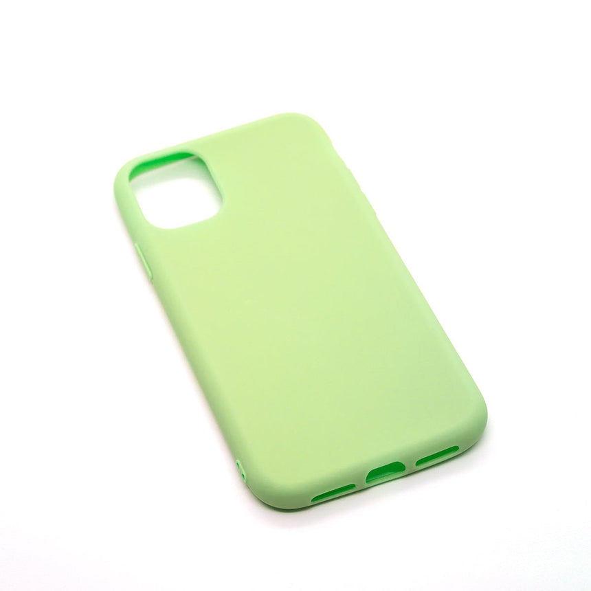 iPhone 11 PRO MAX Green Tea case with a matte finish, designed with precise cutouts for easy access to buttons and ports.