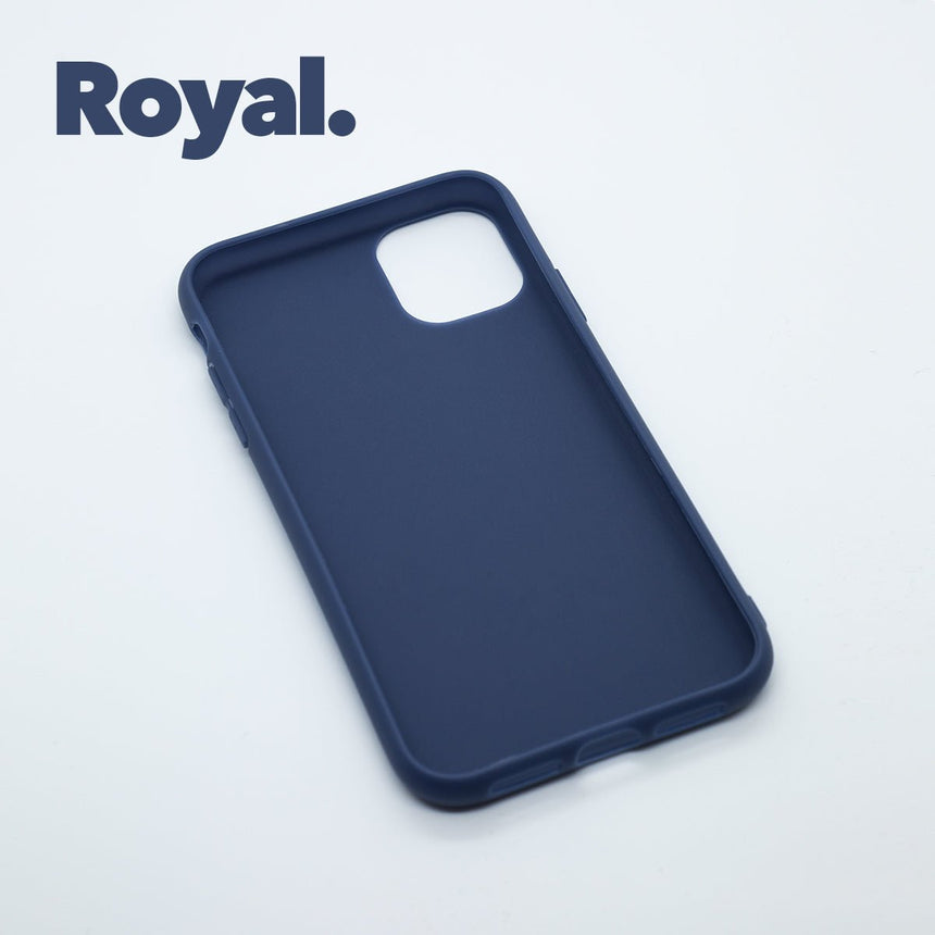 iPhone 11 PRO MAX Royal case with a matte finish, designed with precise cutouts for easy access to buttons and ports.