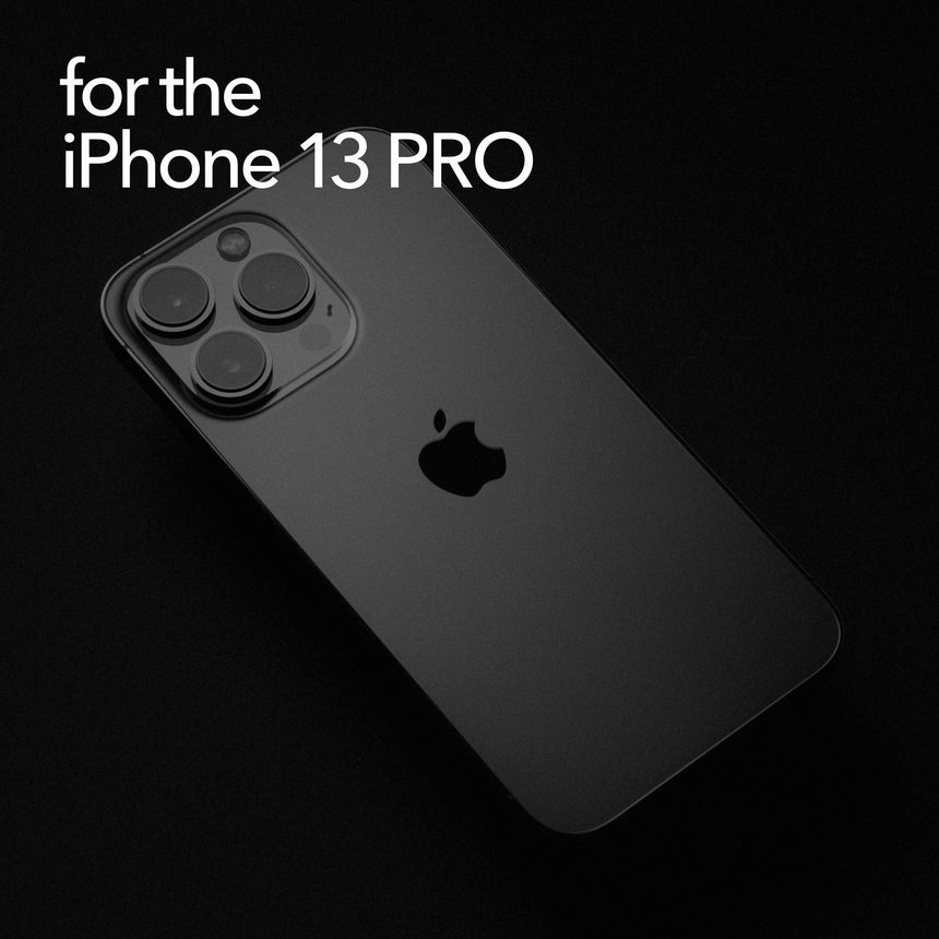 Black iPhone 13 PRO case with a matte finish, designed with precise cutouts for easy access to buttons and ports.