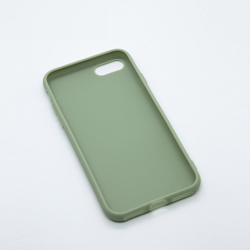 Khaki iPhone 6s case with a matte finish, designed with precise cutouts for easy access to buttons and ports.