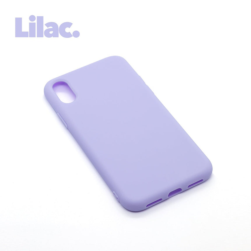 iPhone XR Lilac case with a matte finish, designed with precise cutouts for easy access to buttons and ports.