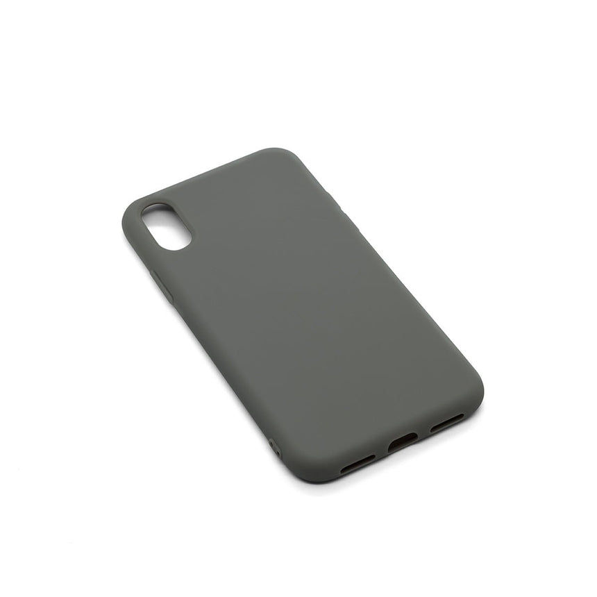 iPhone XR Concrete case with a matte finish, designed with precise cutouts for easy access to buttons and ports.