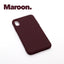iPhone XR Maroon case with a matte finish, designed with precise cutouts for easy access to buttons and ports.