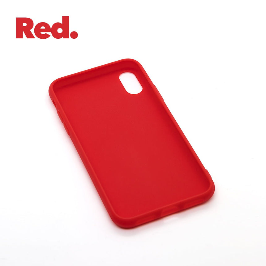iPhone XR Red case with a matte finish, designed with precise cutouts for easy access to buttons and ports.