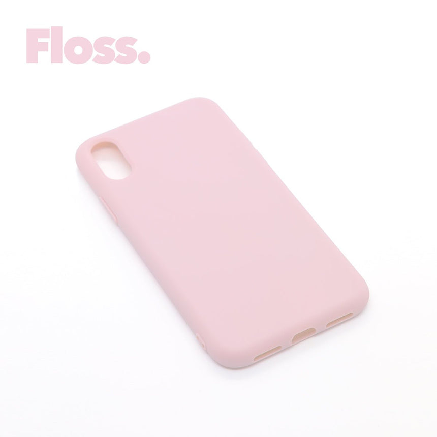 iPhone XR Floss case with a matte finish, designed with precise cutouts for easy access to buttons and ports.