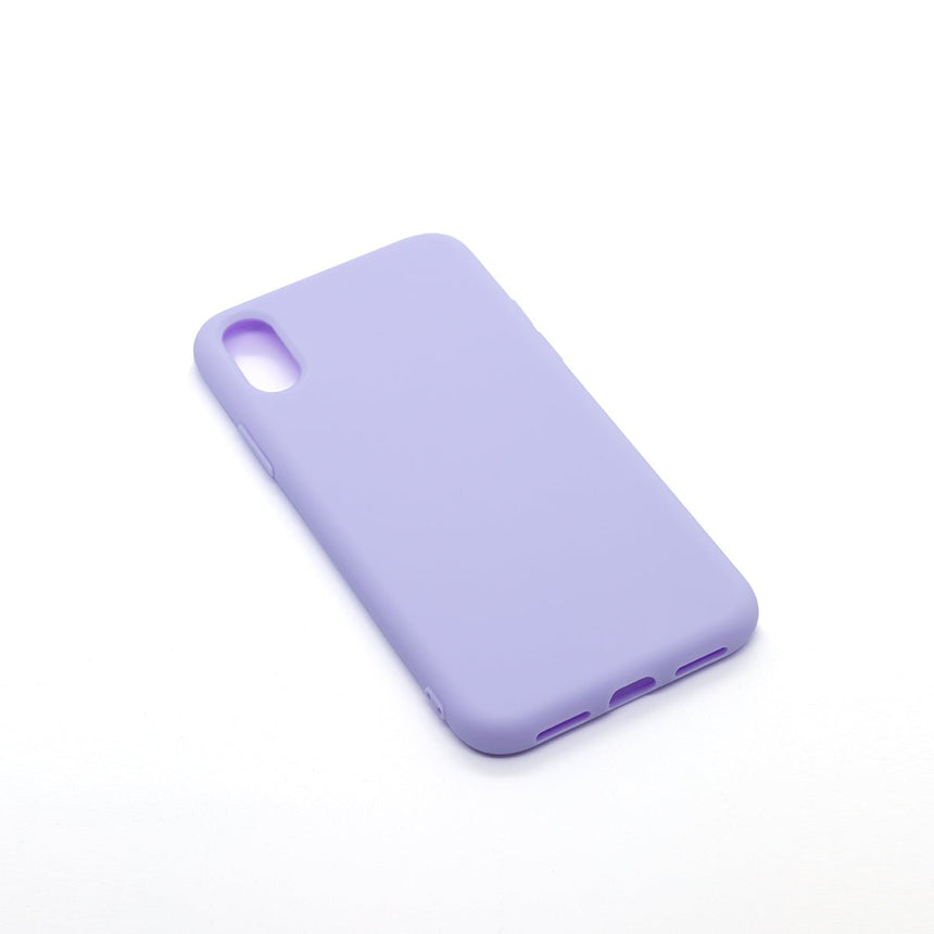 iPhone XS MAX Lilac case with a matte finish, designed with precise cutouts for easy access to buttons and ports.