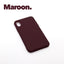 iPhone X/XS Maroon case with a matte finish, designed with precise cutouts for easy access to buttons and ports.