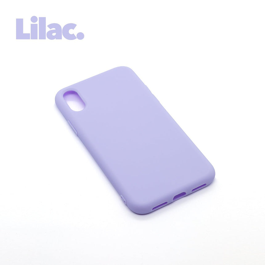 iPhone X/XS Lilac case with a matte finish, designed with precise cutouts for easy access to buttons and ports.