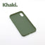 iPhone X/XS Khaki case with a matte finish, designed with precise cutouts for easy access to buttons and ports.