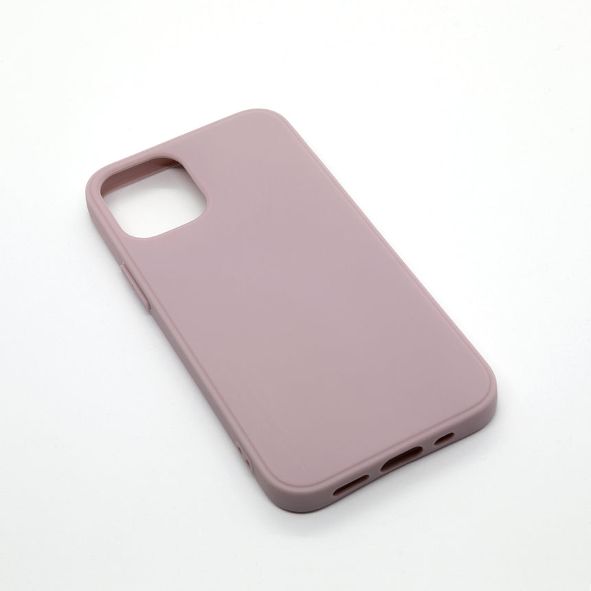 iPhone 12 Blush case with a matte finish, designed with precise cutouts for easy access to buttons and ports.
