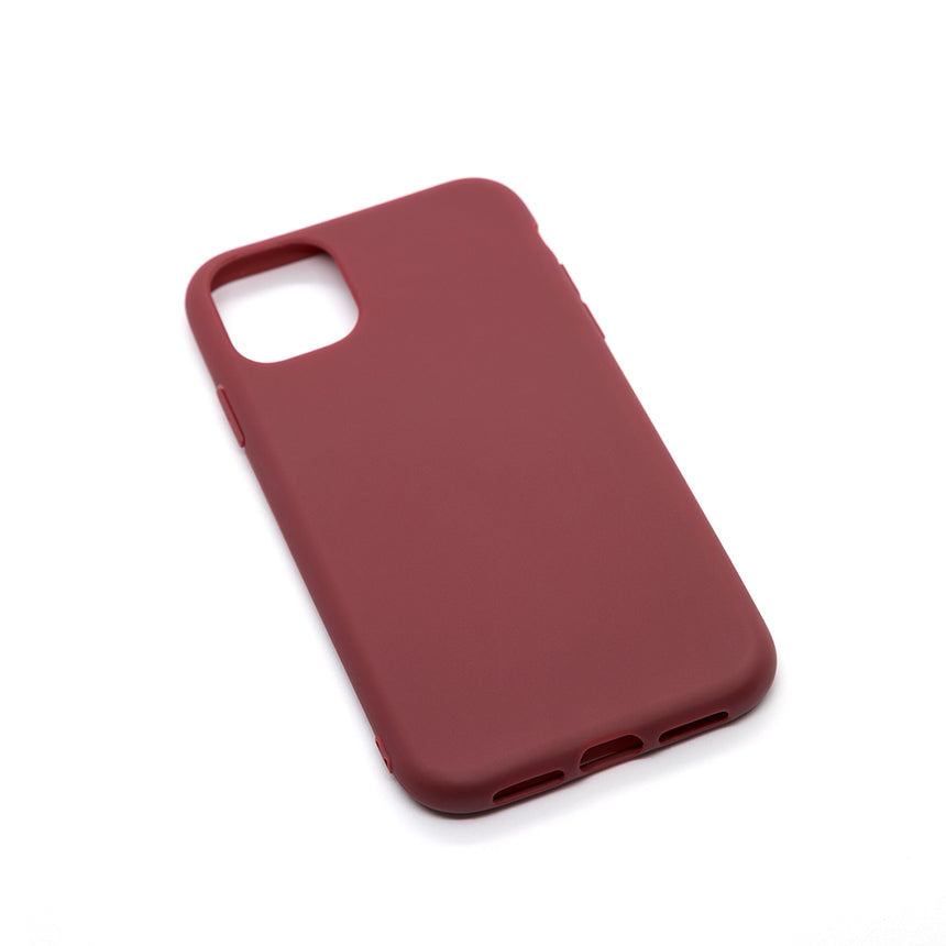 iPhone 11 PRO Maroon case with a matte finish, designed with precise cutouts for easy access to buttons and ports.