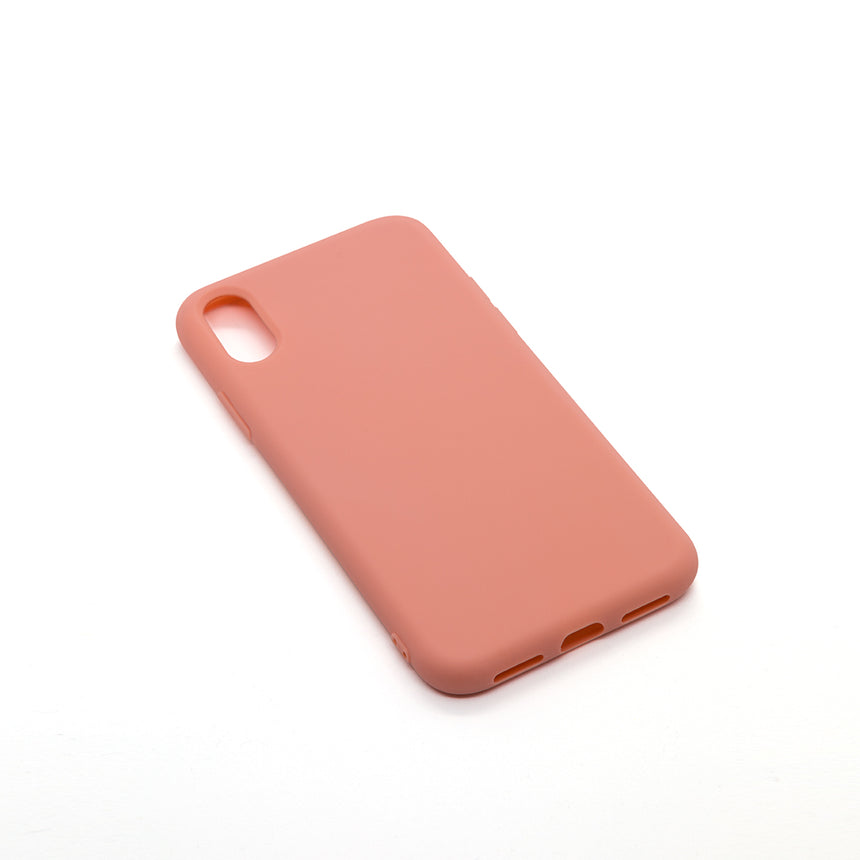 iPhone XR Peaches case with a matte finish, designed with precise cutouts for easy access to buttons and ports.