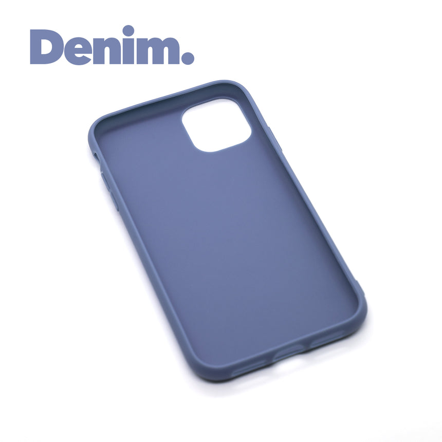 iPhone 11 PRO MAX Denim case with a matte finish, designed with precise cutouts for easy access to buttons and ports.