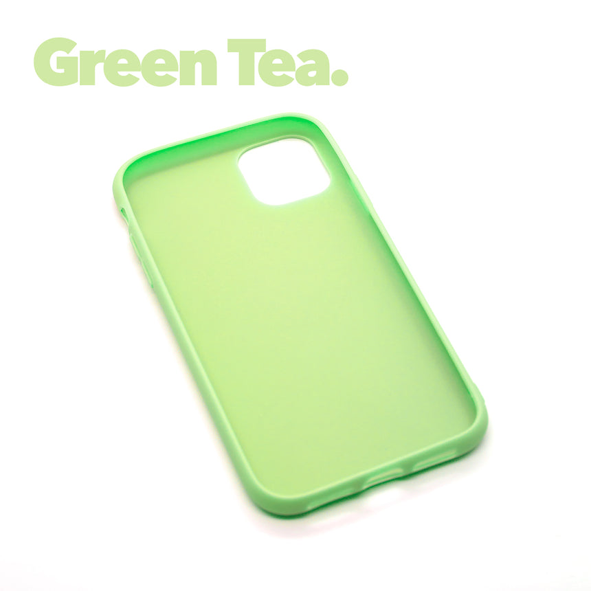 iPhone 11 PRO MAX Green Tea case with a matte finish, designed with precise cutouts for easy access to buttons and ports.