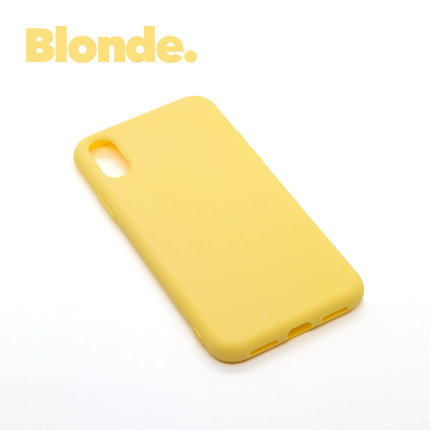 iPhone XR Blonde case with a matte finish, designed with precise cutouts for easy access to buttons and ports.