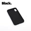 iPhone X/XS Black case with a matte finish, designed with precise cutouts for easy access to buttons and ports.