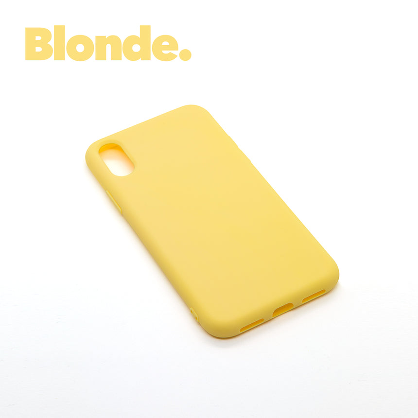 iPhone X/XS Blonde case with a matte finish, designed with precise cutouts for easy access to buttons and ports.