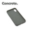 iPhone X/XS Concrete case with a matte finish, designed with precise cutouts for easy access to buttons and ports.