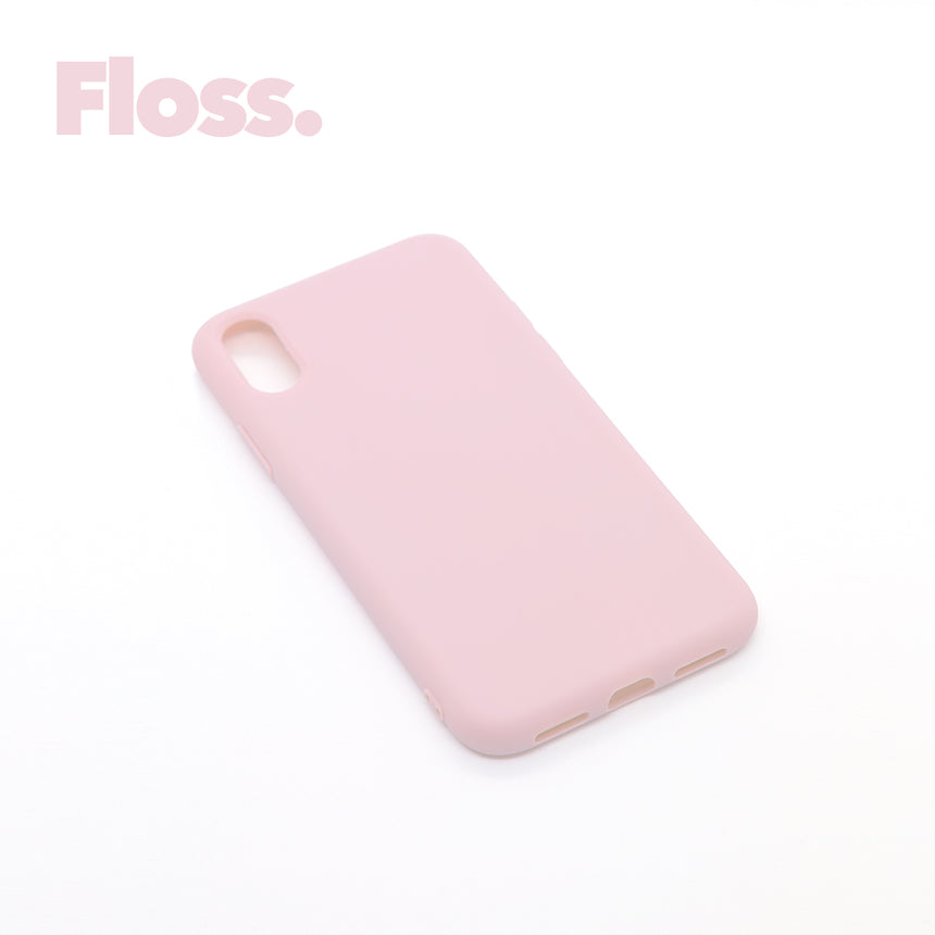 iPhone X/XS Floss case with a matte finish, designed with precise cutouts for easy access to buttons and ports.