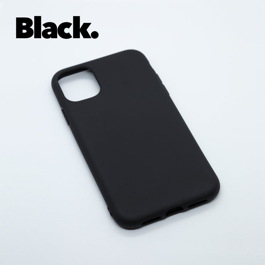 iPhone 11 Black case with a matte finish, designed with precise cutouts for easy access to buttons and ports.