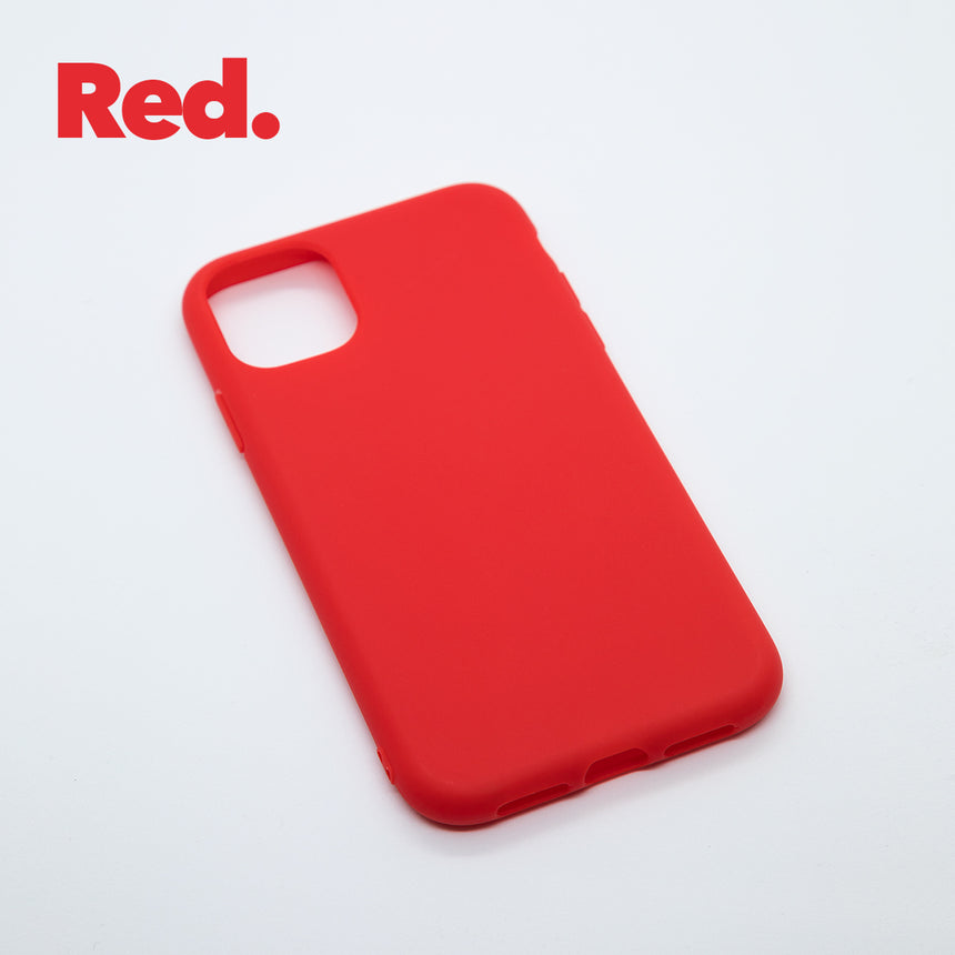 iPhone 11 Red case with a matte finish, designed with precise cutouts for easy access to buttons and ports.