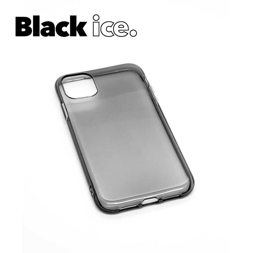 iPhone 11 Black ice case with a matte finish, designed with precise cutouts for easy access to buttons and ports.