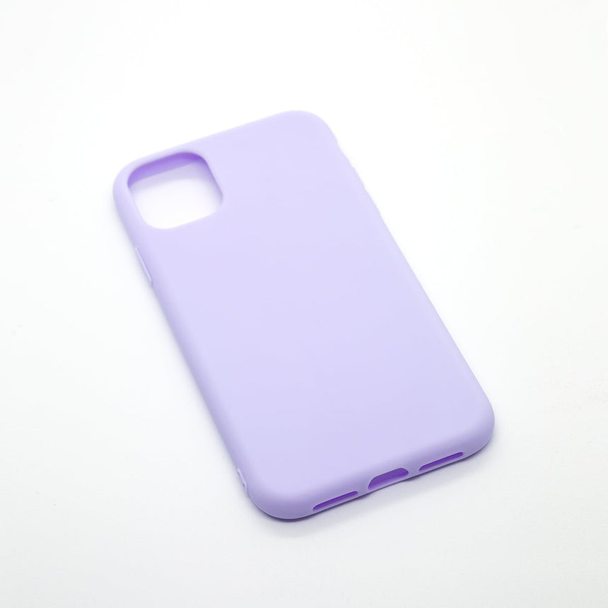 iPhone 11 Lilac case with a matte finish, designed with precise cutouts for easy access to buttons and ports.