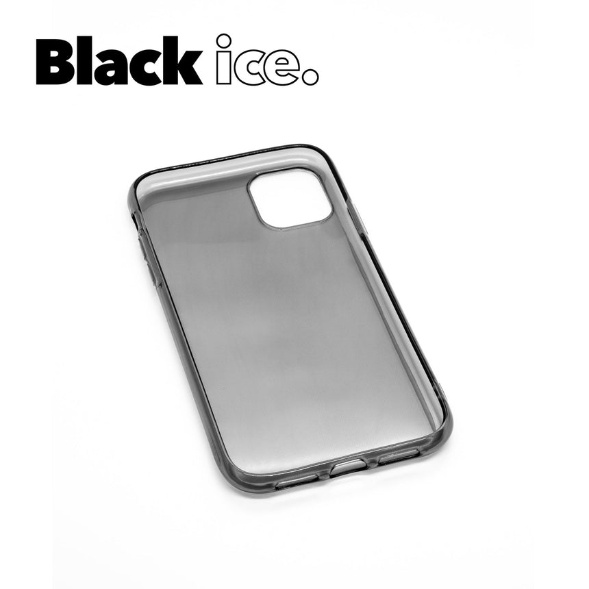 iPhone 11 Black ice case with a matte finish, designed with precise cutouts for easy access to buttons and ports.