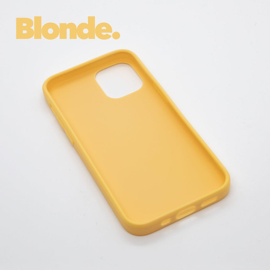 iPhone 12 PRO Blonde case with a matte finish, designed with precise cutouts for easy access to buttons and ports.