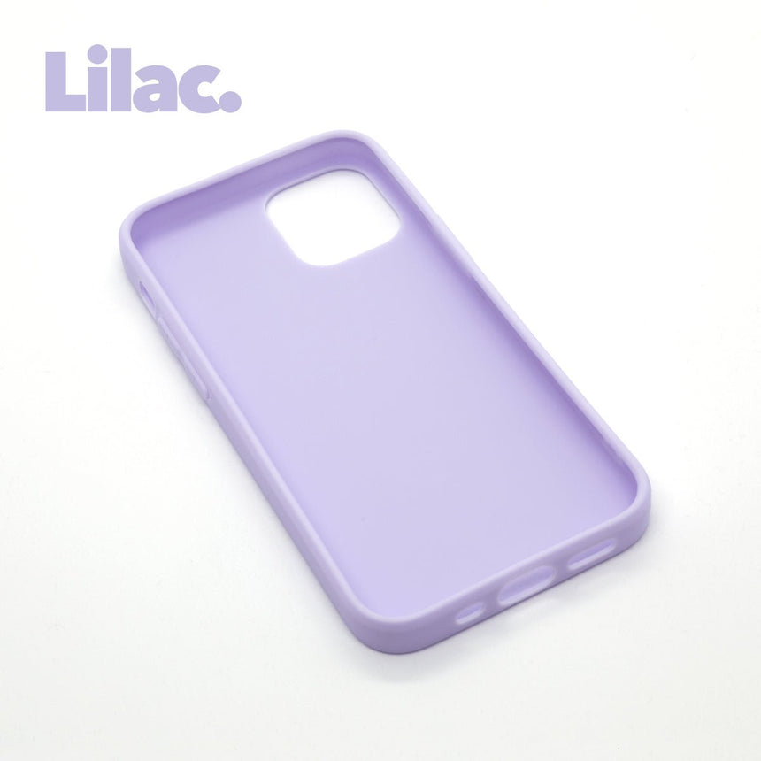 iPhone 12 PRO Lilac case with a matte finish, designed with precise cutouts for easy access to buttons and ports.