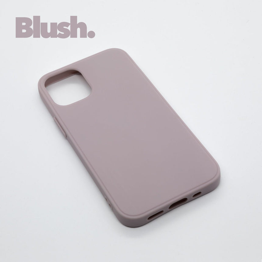 iPhone 12 PRO Blush case with a matte finish, designed with precise cutouts for easy access to buttons and ports.