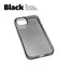 Black iPhone 15 case with a matte finish, designed with precise cutouts for easy access to buttons and ports.