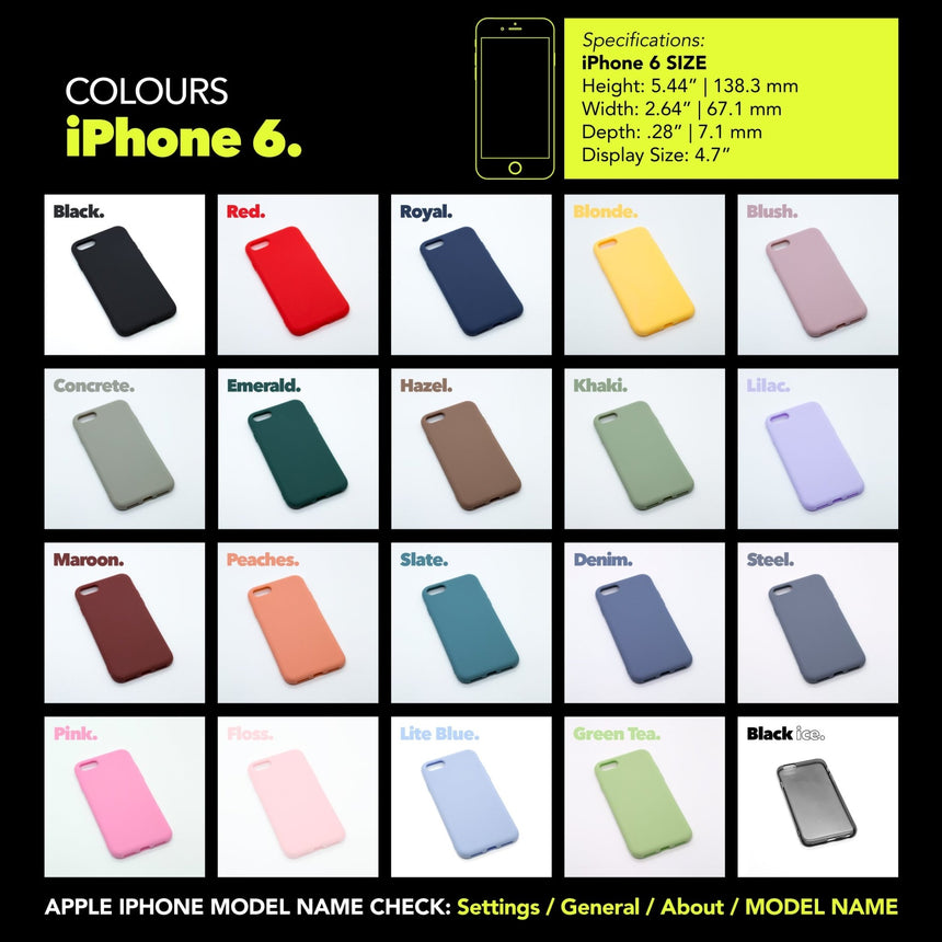 iPhone 6 Cases, Available colours swatch - Tigraa