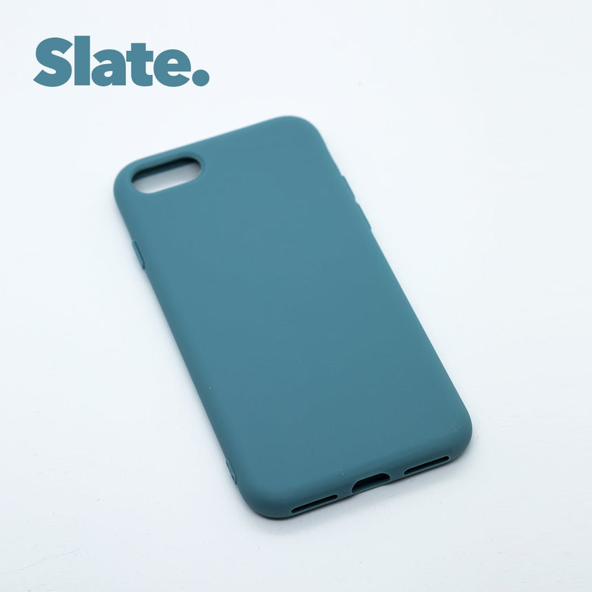 iPhone SE (2020) Slate case with a matte finish, designed with precise cutouts for easy access to buttons and ports.