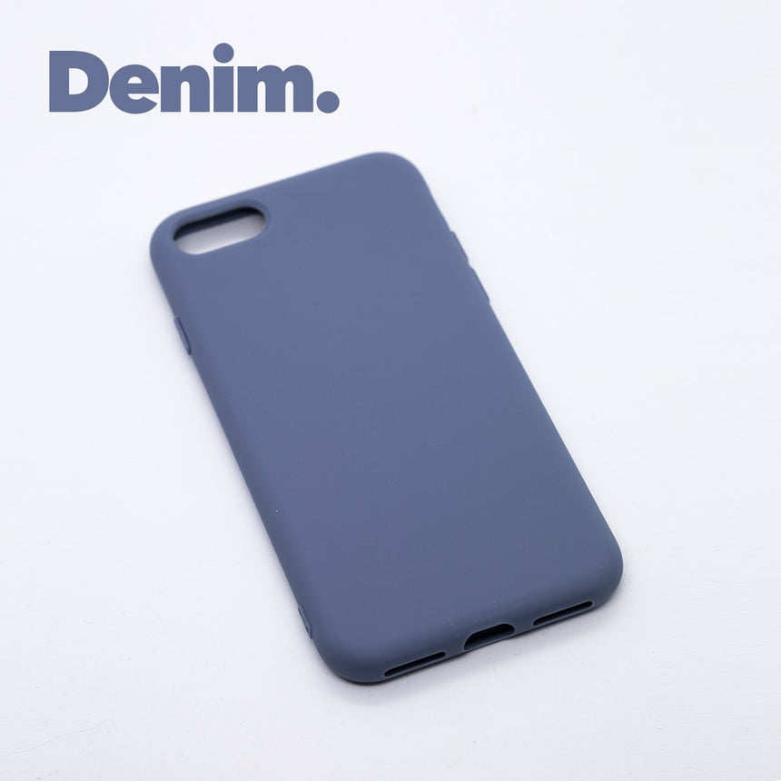 iPhone SE (2020) Denim case with a matte finish, designed with precise cutouts for easy access to buttons and ports.