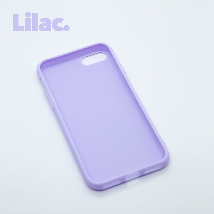 iPhone SE (2020) Lilac case with a matte finish, designed with precise cutouts for easy access to buttons and ports.