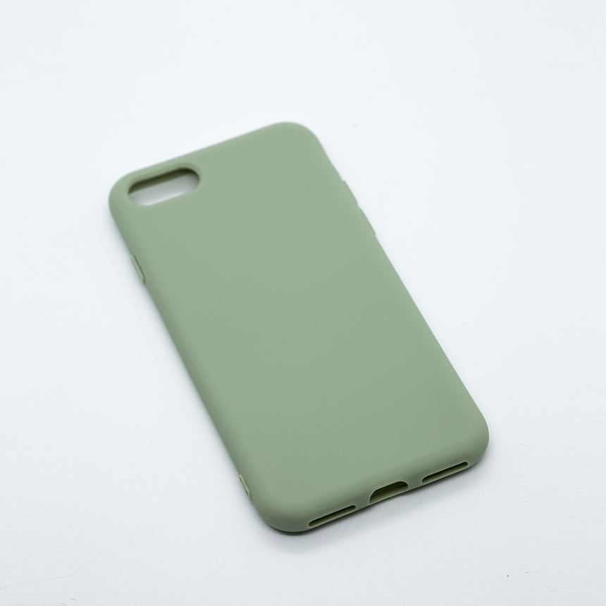 iPhone SE (2020) Khaki case with a matte finish, designed with precise cutouts for easy access to buttons and ports.