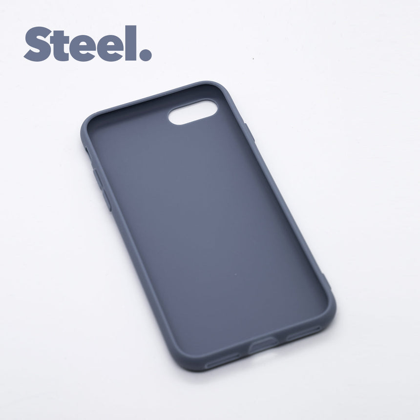iPhone SE GEN 3 (2022) Steel case with a matte finish, designed with precise cutouts for easy access to buttons and ports. 