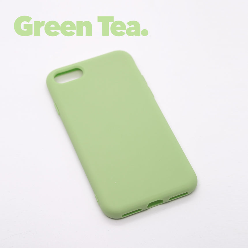 iPhone SE (2020) Green Tea case with a matte finish, designed with precise cutouts for easy access to buttons and ports.