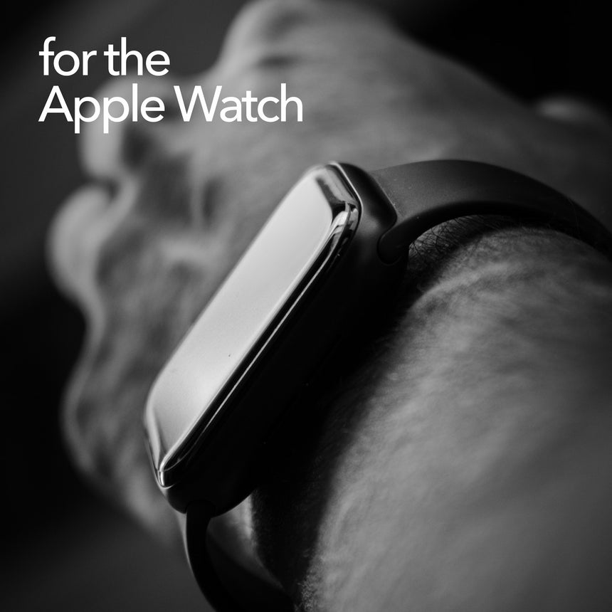 Apple Watch on a wrist. Black and white artistic photo