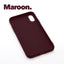 iPhone XS MAX Maroon case with a matte finish, designed with precise cutouts for easy access to buttons and ports.