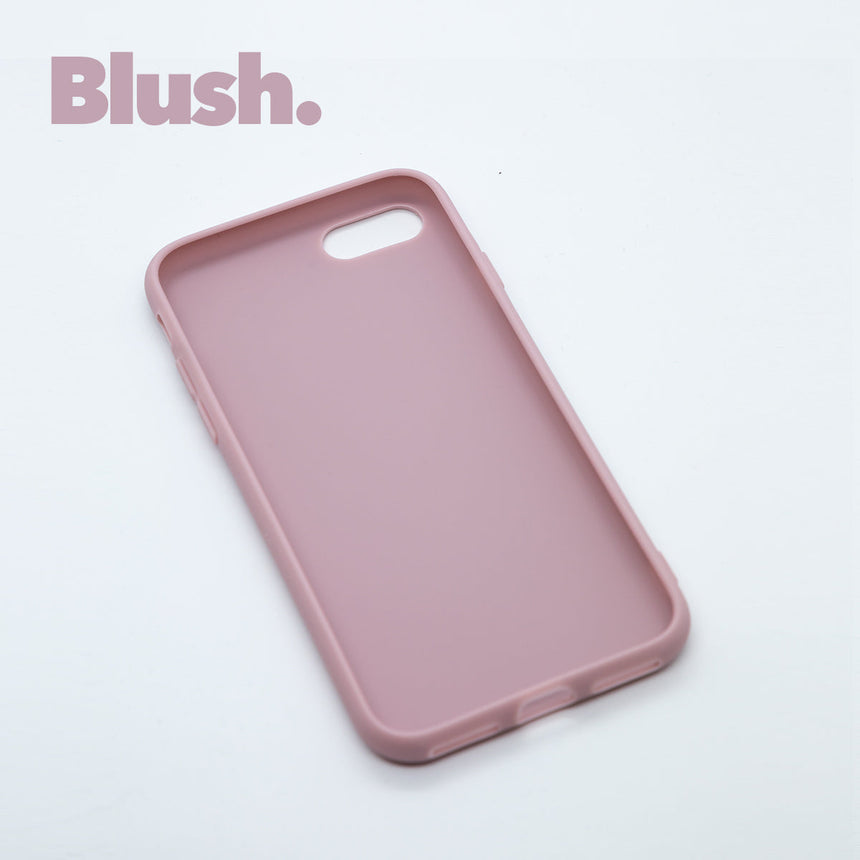 iPhone SE GEN 3 (2022) Blush case with a matte finish, designed with precise cutouts for easy access to buttons and ports. 