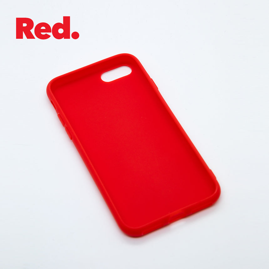 iPhone SE (2020) Red case with a matte finish, designed with precise cutouts for easy access to buttons and ports.