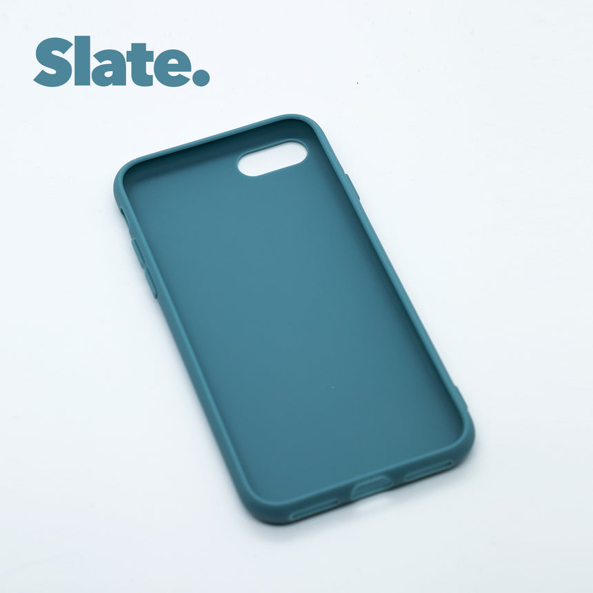 iPhone SE (2020) Slate case with a matte finish, designed with precise cutouts for easy access to buttons and ports.